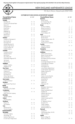 New England Mathematics League