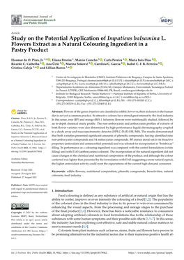 Study on the Potential Application of Impatiens Balsamina L. Flowers Extract As a Natural Colouring Ingredient in a Pastry Product