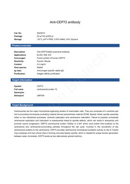 Anti-CEP72 Antibody