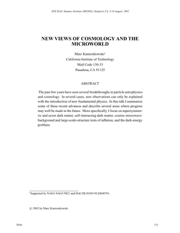 New Views of Cosmology and the Microworld
