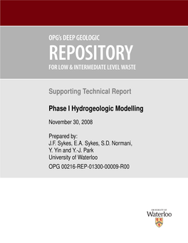 Phase I Hydrogeologic Modelling