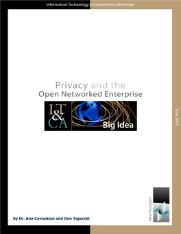 Privacy and the Open Networked Enterprise Privacy June, 2005 and the IT& Open Networked Enterprise CA Big Idea