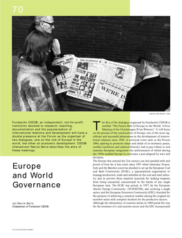 Europe and World Governance