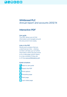Interactive PDF Whitbread PLC Annual Report and Accounts 2013/14