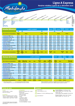 Ligne a Express Horaires Valables À Partir Du 11 Décembre 2016