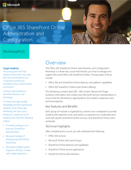 Office 365 Sharepoint Online: Administration and Configuration