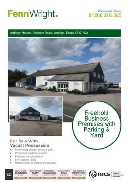 Freehold Business Premises with Parking & Yard