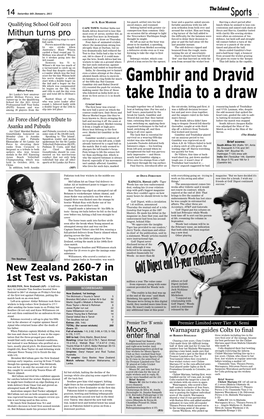 Gambhir and Dravid Take India to a Draw