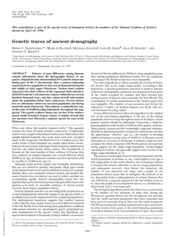 Genetic Traces of Ancient Demography