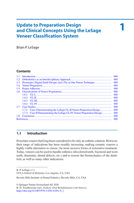 Update to Preparation Design 1 and Clinical Concepts Using The