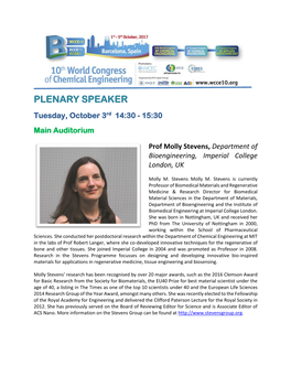 Plenary Speaker