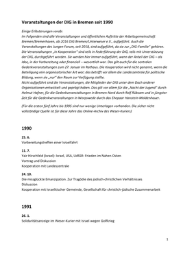 DIG Veranstaltungen 1990-Mai 2021