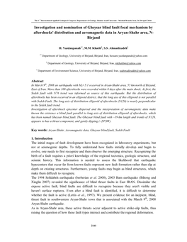 Investigation and Nomination of Gheysar Blind Fault Focal Mechanism by Aftershocks' Distribution and Aeromagnetic Data in Aryan-Shahr Area, N- Birjand