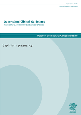 Queensland Clinical Guideline – Syphilis in Pregnancy