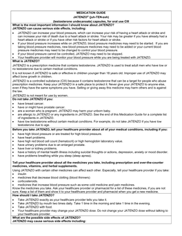 MEDICATION GUIDE JATENZO® (Juh-TEN-Zoh) (Testosterone