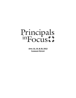 Principals in Focus