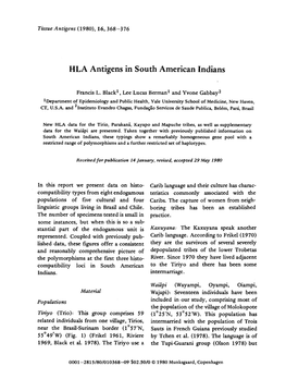 HLA Antigens in South American Lndians