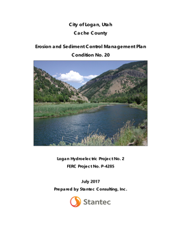 Erosion and Sediment Control Management Plan Condition No