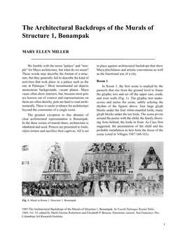 The Architectural Backdrops of the Murals of Structure 1, Bonampak