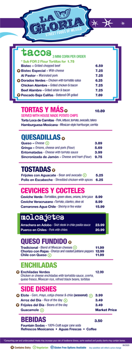 Bebidas Tortas Y Más Quesadillas Tostadas