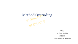 Method Overriding