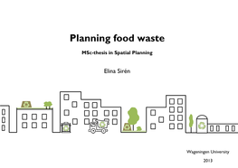 Planning Food Waste