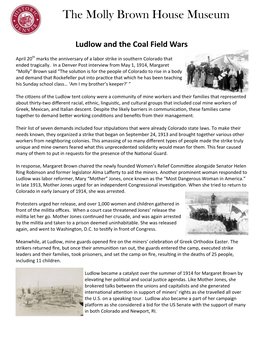 Ludlow Massacre Activity