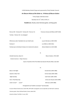 An Obscure History of the Guitar Or, a History of Obscure Guitars Franklin Lei, Vihuela, Early Viennese Guitar, Archtop Guitar