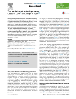 The Evolution of Animal Genomes