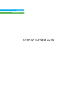 Chem3d 17.0 User Guide Chem3d 17.0