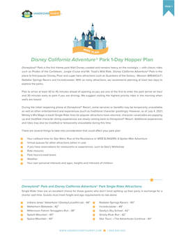 Disney California Adventure® Park 1-Day Hopper Plan