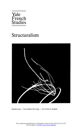 Yale French Studies Structuralism