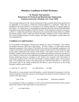 Boundary Conditions in Fluid Mechanics