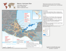Hurricane Stan "Affected Areas Include the Coast of the Gulf of Mexico, OCHA Situation Report No