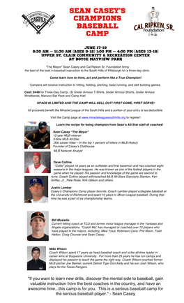 Sean Casey's Champions Baseball Camp