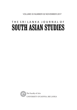 Sri Lanka Journal of South Asian Studies Vol 3. No. 2 November 2017