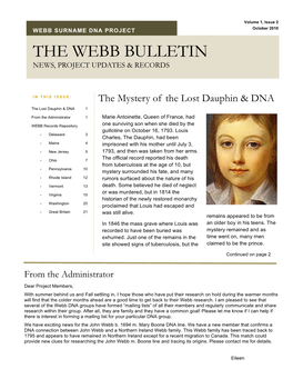 The Webb Bulletin News, Project Updates & Records