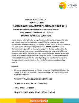 Kashmir with Amarnath Pilgrimage Tour 2019 ( Srinagar-Phalgham-Amarnath-Gulmarg-Srinagar) Tour Starts Ex Srinagar on 11/07/2019