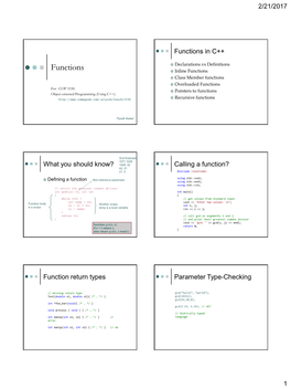 Functions in C++