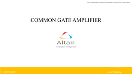 Common Gate Amplifier