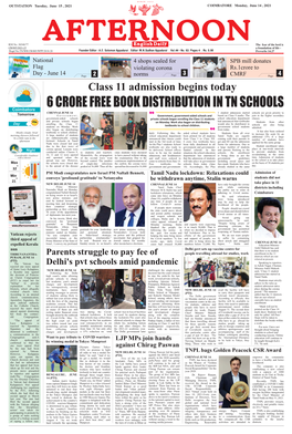 6 Crore Free Book Distribution in Tn Schools