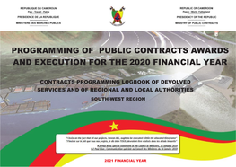 Programming of Public Contracts Awards and Execution for the 2020