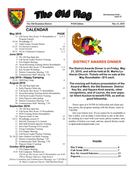 CUB SCOUT ROUNDTABLE in the Spotlight We Are in the Final Phases of Our Annual Family Friends of Scouting This Month at Our Campaign