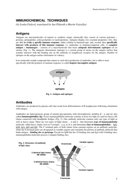 IMMUNOCHEMICAL TECHNIQUES Antigens Antibodies