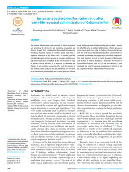 790 Increase in Bacteroides/Firmicutes Ratio After Early-Life Repeated Administration of Cefixime In