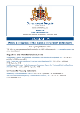 Government Gazette of 28 September 2012
