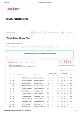 Championships - Walesgolf