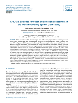 A Database for Ocean Acidification Assessment in the Iberian Upwelling