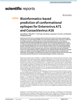 Bioinformatics-Based Prediction of Conformational Epitopes for Enterovirus A71 and Coxsackievirus