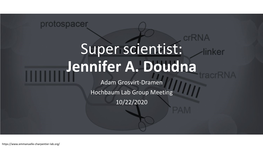 Jennifer A. Doudna Adam Grosvirt-Dramen Hochbaum Lab Group Meeting 10/22/2020